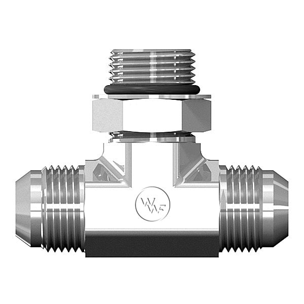 World Wide Fittings Male JIC to Male JIC to Male O-Ring Boss Adjustable Branch Tee F5715X04X04X04 - main